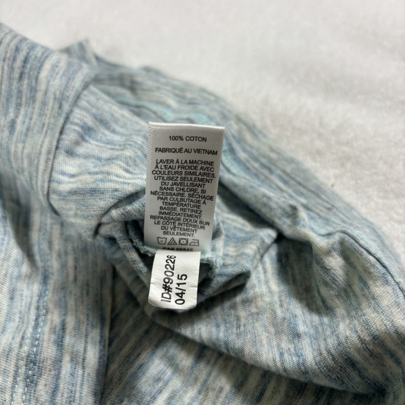 Express Henley Shirt Mens Large Green Gray Logo 100% Cotton‎ Relaxed Fit Casual - Picture 10 of 11